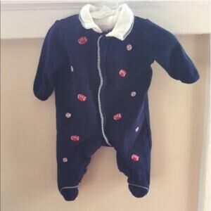 Little Me Navy One Piece Sports Outfit